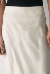 Slip Satin Maxi Skirt - MATTE PEARL