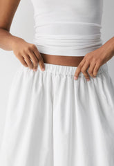 Luminary Poplin Skirt - BRIGHT WHITE