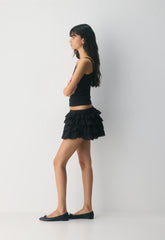 Theo Poplin Skort - BLACK