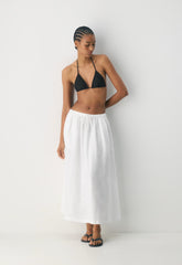 Socialite Linen Skirt - WHITE