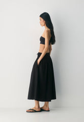 Vetiver Poplin Skirt - BLACK