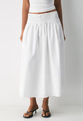 Vetiver Poplin Skirt - BRIGHT WHITE