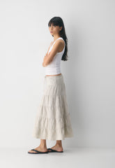Bouquet Linen Skirt - UNDYED ECRU
