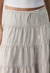 Bouquet Linen Skirt - UNDYED ECRU
