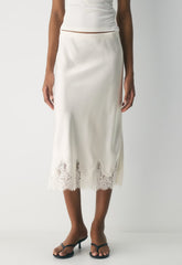 Henrietta Satin Skirt - LT BIRCH/ LT BIRCH