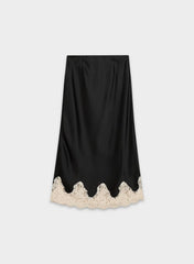 Henrietta Satin Skirt - BLK/SPRKLNG CHMPGN