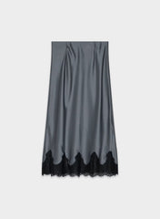 Henrietta Satin Skirt - VINTAGE NAVY/ BLACK