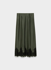Henrietta Satin Skirt - FLINT GRN/BLCK