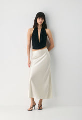 Capture Satin Skirt - LIGHT BIRCH