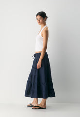 Bouquet Linen Skirt - ADMIRAL