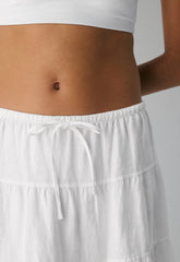 Bouquet Linen Skirt - WHITE