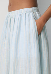 Socialite Linen Skirt - IDELLA STRP VILLBL/WH