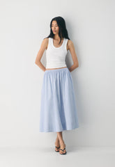 Luminary Poplin Skirt - LEIGHTON PWNKL BL/WT