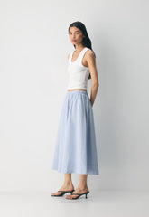 Luminary Poplin Skirt - LEIGHTON PWNKL BL/WT