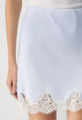 Henrietta Satin Mini Skirt - GLIMMER/LT BIRCH