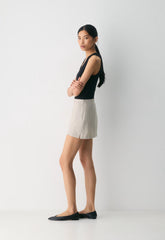 Roundup Linen Skort - CBT STRP UNDYD ECR/WT