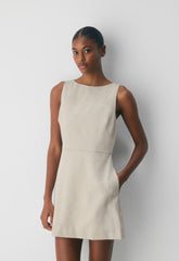 Bond Linen Dress - UNDYED DARK ECRU