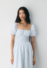 Allegoria Poplin Dress - CRMN STRP DEW BL/WHT
