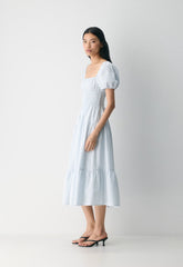 Allegoria Poplin Dress - CRMN STRP DEW BL/WHT