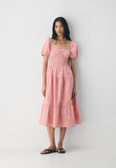 Allegoria Poplin Dress - INGRD STRP SNGLD RD/WT