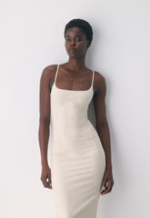 Casual Contour Summon Maxi Cami Dress - HEATHER LIGHT OATMEAL