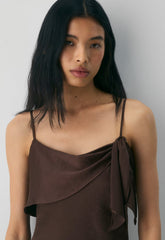 Cannelle Satin Dress - RICH MOCHA BROWN