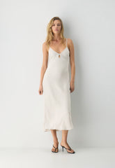 Duskfall Satin Dress - MATTE PEARL