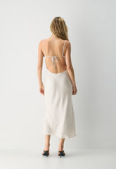 Duskfall Satin Dress - MATTE PEARL
