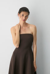 Lightwell Dress - Crepette™ - RICH MOCHA BROWN