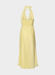 Nightscape Satin Halter Dress - LEMONADE