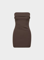 FigureKnit™ Eyecatcher Mini Dress - RICH MOCHA BROWN