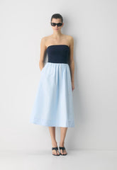 Fluid Poplin Dress - VILLA BLUE/ADMIRAL