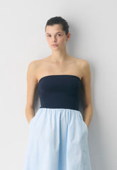 Fluid Poplin Dress - VILLA BLUE/ADMIRAL