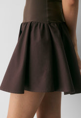 Private Poplin Dress - RICH MOCHA BROWN