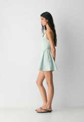 Technique Poplin Mini Cami Dress - AGAVE GREEN