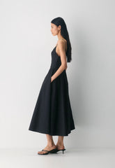 Technique Poplin Cami Dress - BLACK