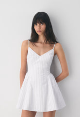 Technique Poplin Mini Cami Dress - HNDRSN STRP BR WH/ADL