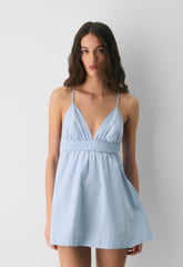 Encourage Poplin Mini Cami Dress - LEIGHTON PWNKL BL/WT
