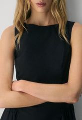 Tina Poplin Dress - BLACK