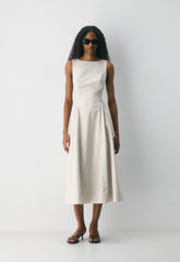 Tina Poplin Dress - METROPOLIS BEIGE