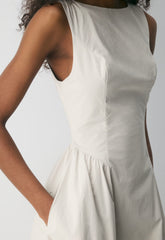 Tina Poplin Dress - METROPOLIS BEIGE