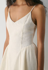 Technique Linen Mini Dress - LIGHT BIRCH