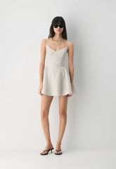 Technique Linen Mini Dress - UNDYED ECRU