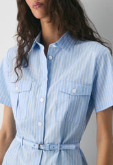 Authorize Poplin Dress - MTCHLL STRP CF B/B WH