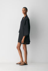 Amphora Linen Dress - BLACK