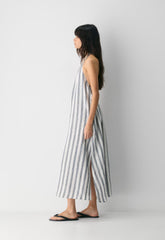 Sunpost Linen Halter Dress - LS STRP OK/ADMRL