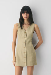Aria Dress - PowerLinen™ - MARTINI OLIVE