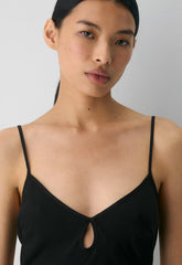 Duskfall Satin Dress - BLACK