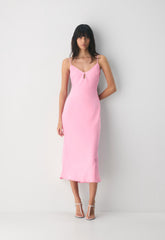 Duskfall Satin Dress - JELLYBEAN PINK