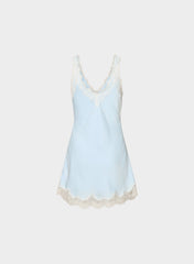 Suite Satin Dress - VILLA BLUE/LIGHT BIRCH
